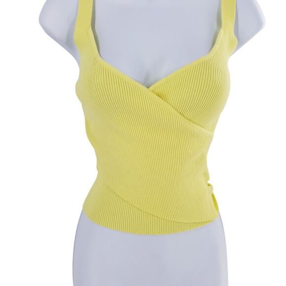 Bishop Young Sardinia Wrap Tank Butter Yellow ribbed knit - Picture 1 of 5
